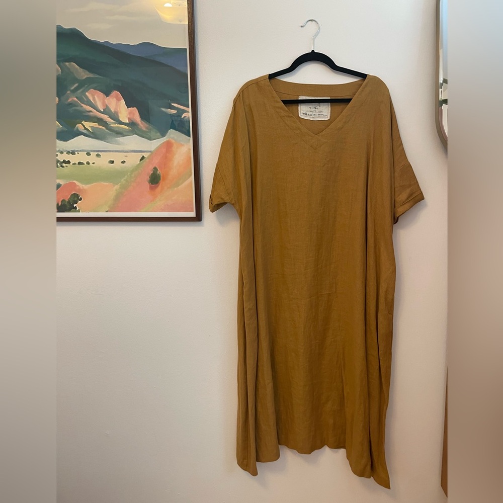 Not Perfect Linen notPERFECTLINEN NPL Berlin Bronze Brown Oversized Dress